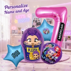 Kpop Demon Hunters PERSONALIZED Age Balloon Bouquet
